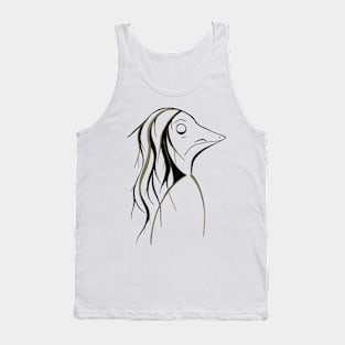 Drawing of mysterious creature with long hair Tank Top